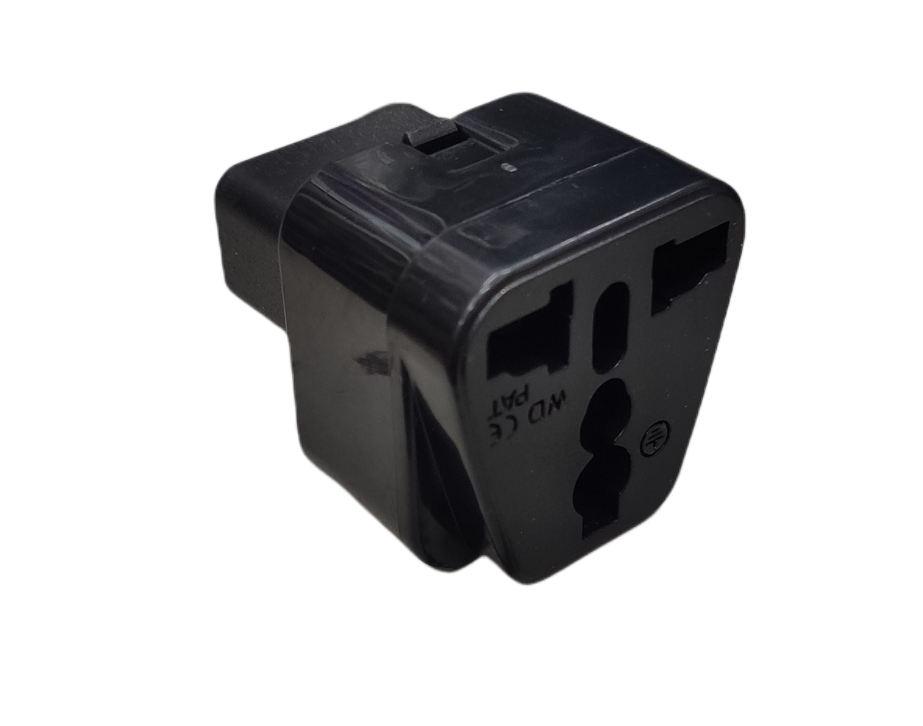 Universal Outlet C14 adapter 220V 5A in black with multiple outlet compatibility for versatile power options