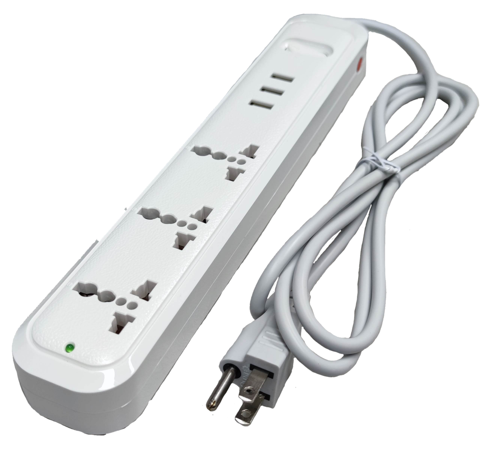 Omni universal outlet power strip with USB for convenient charging and multiple device connections