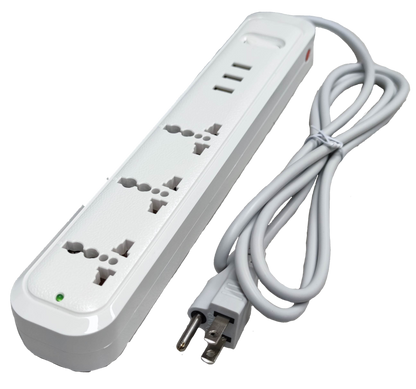 Omni universal outlet power strip with USB for convenient charging and multiple device connections