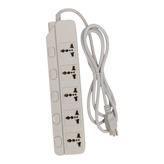Omni 5 Gang Extension Cord  Universal 6 Feet with Individual Switch, Power Strip 5 Socket  10A 220V WED-350-PK