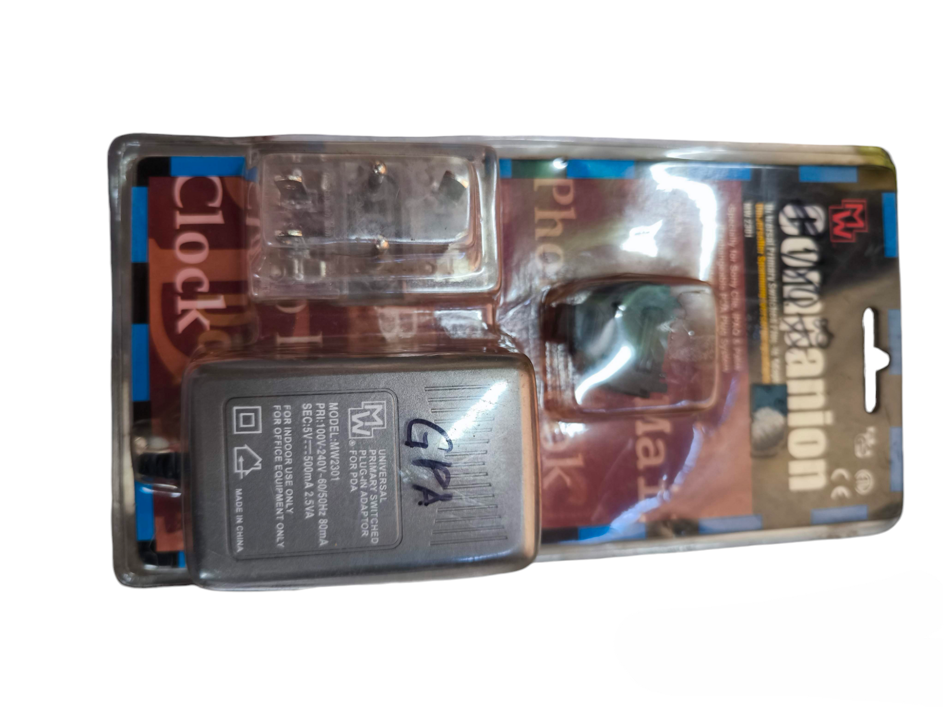 Universal Primary Switching Adaptor in packaging with multiple plug attachments for versatile power connections