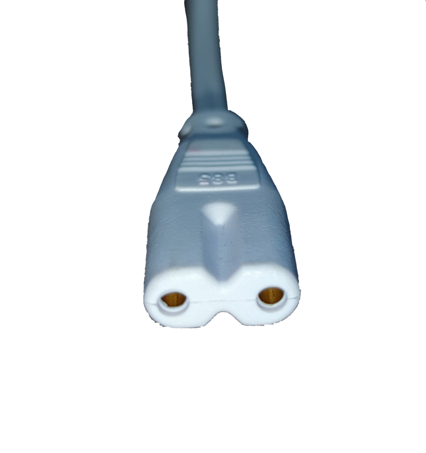 Local white T-5 AC Connector 2 Pins female two pin power cord end for small electronics and appliances