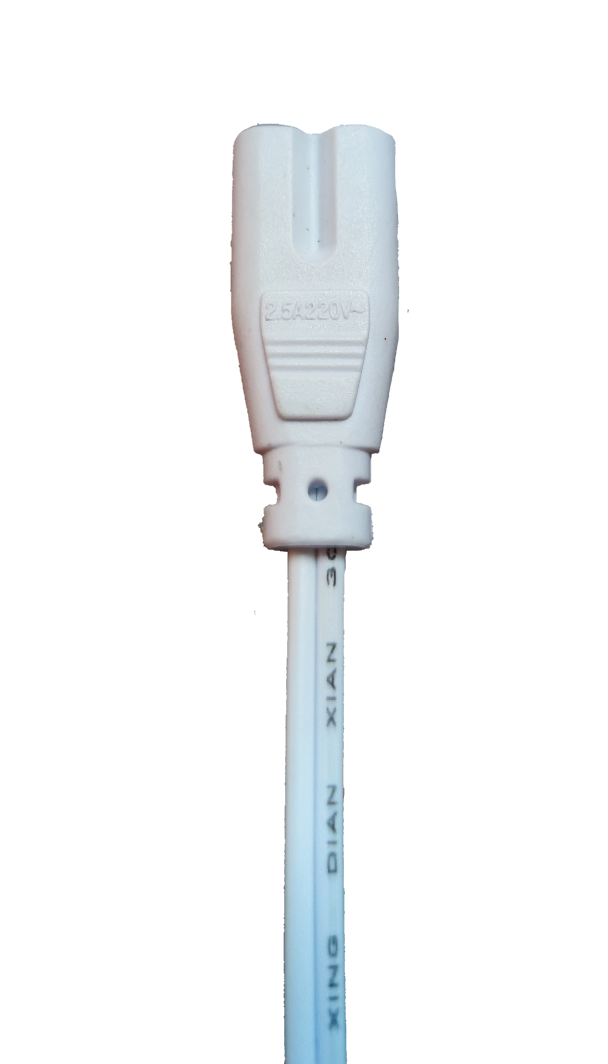 White T-5 AC Connector 2 Pins inline lamp cord plug for LED tube and fluorescent fixture wiring