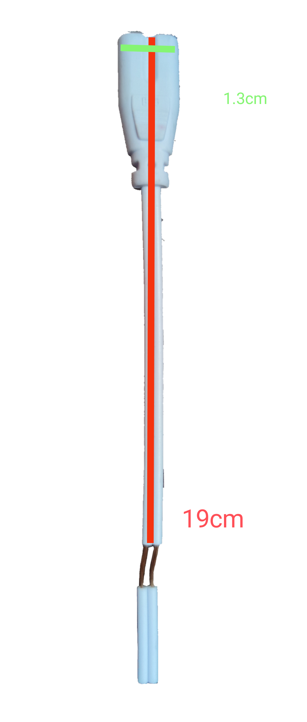 Local T-5 AC Connector 2 Pins white two pin connector with 19cm red and white wires and exposed leads