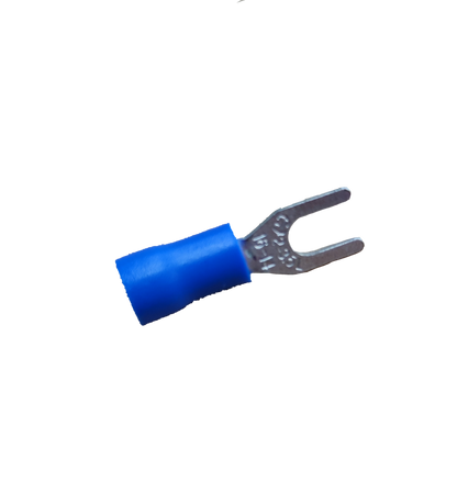 Blue insulated spade terminal for wire connections Lugs Y Type Blue Insulation 3.5mm from China