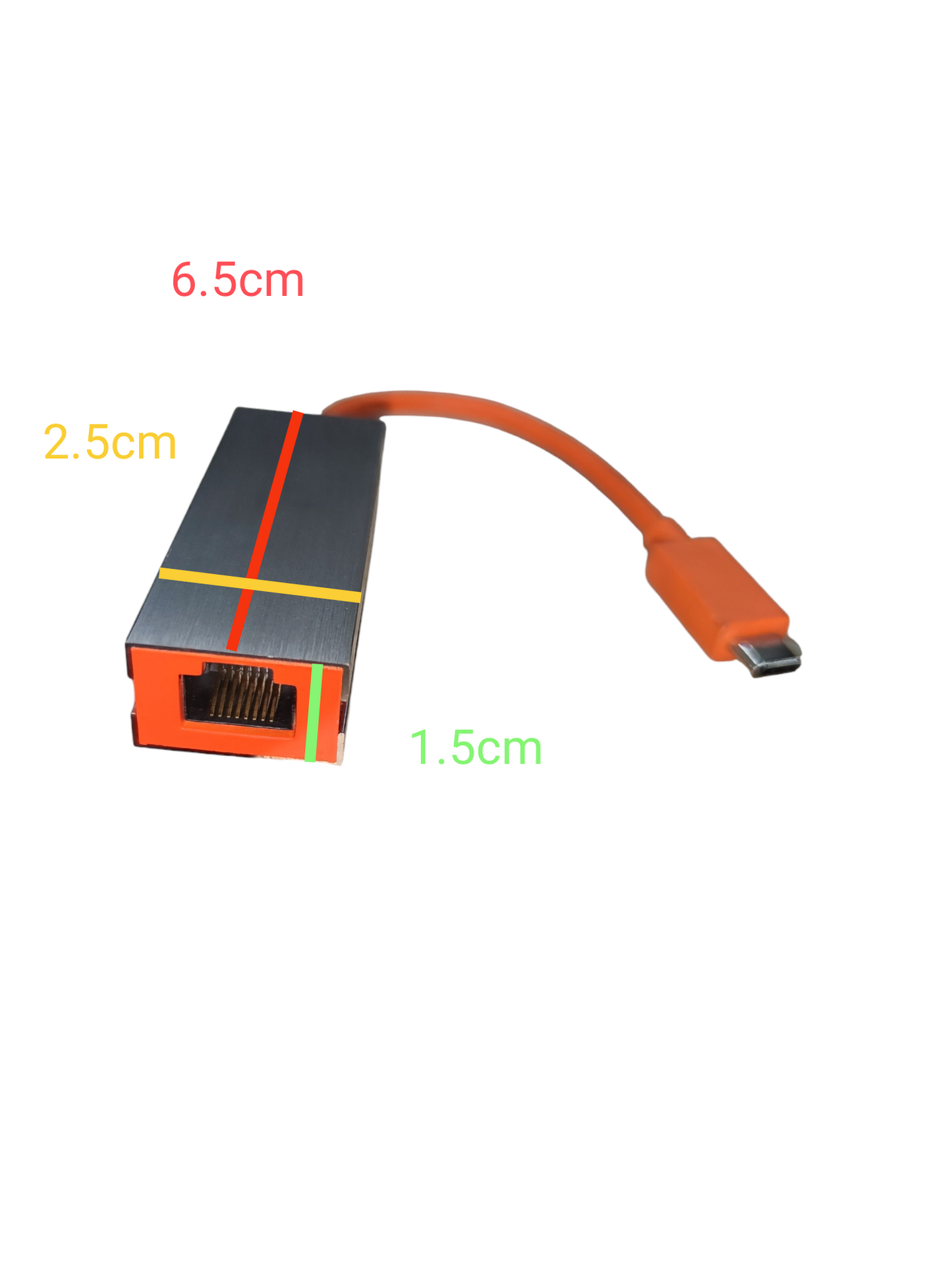 Orange USB-C to HDMI Adapter 720P with Ethernet port and compact design from China vendor