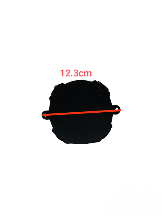 Biglite vapor lamp fixture green glass measuring 12.3 centimeters in diameter black background