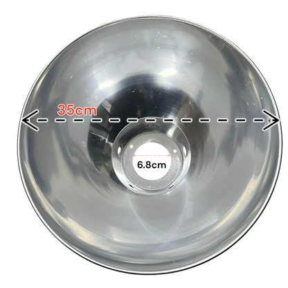 14 inch aluminum reflector lamp cover by Electx Electrical Supply with smooth reflective surface