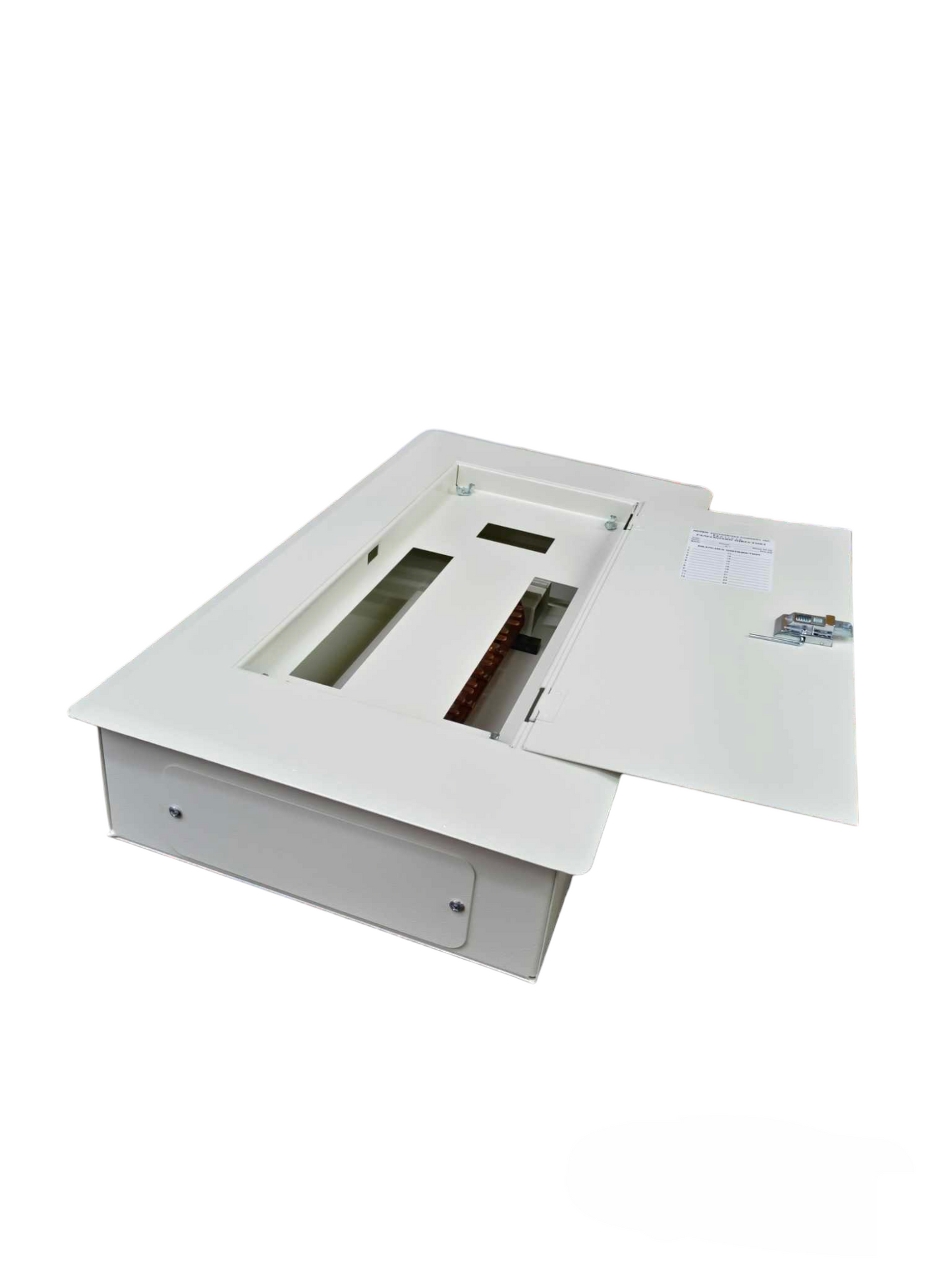 Koten 16 branch MCB panel with white metal enclosure and open door for electrical circuitry