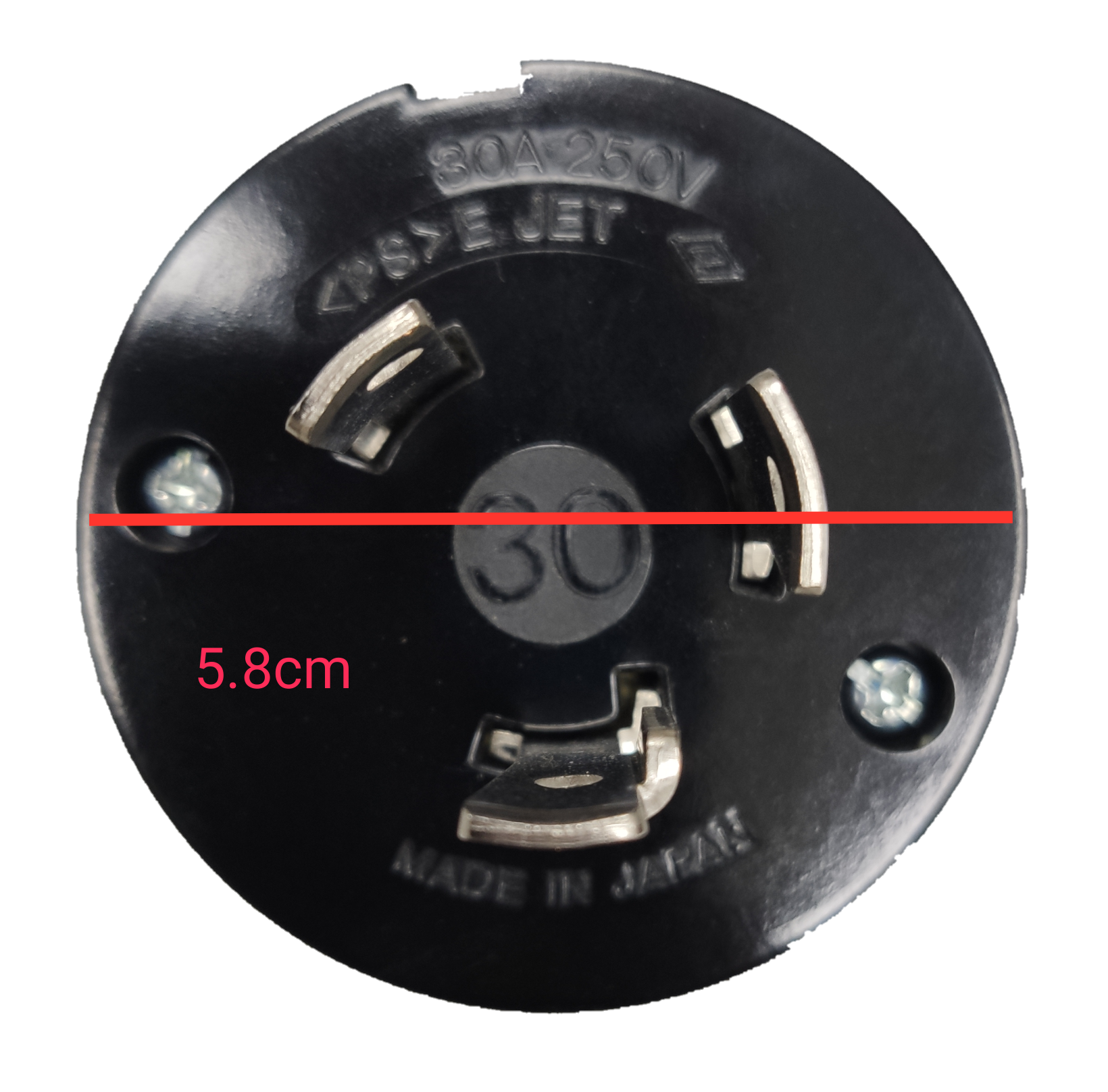 Electx Electrical Supply 30A twist lock plug 250V black round power connector with three metal prongs