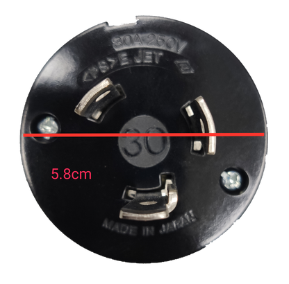 Electx Electrical Supply 30A twist lock plug 250V black round power connector with three metal prongs