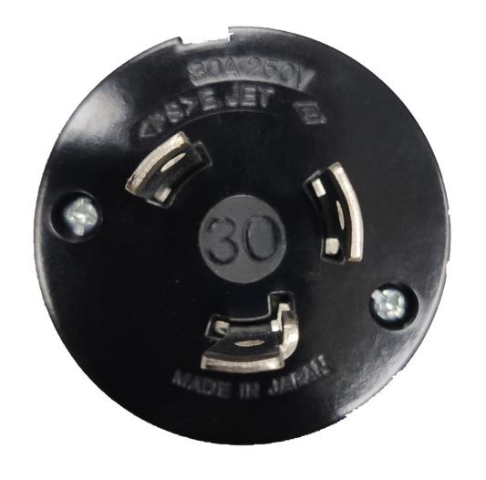 Electx Electrical Supply 30A twist lock plug 250V black round power point with metal prongs
