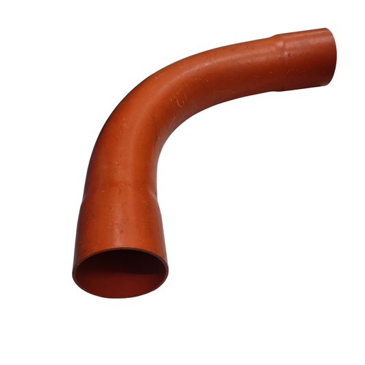 4 inch PVC conduit elbow in orange, ideal for bending and directing electrical conduit paths