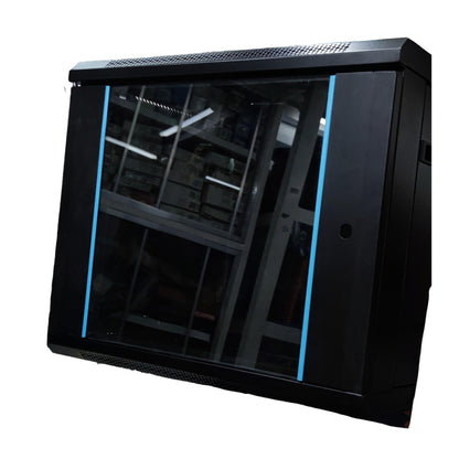 Electx Electrical Supply PC Case with Tempered Glass Front Panel and Blue LED Strip for Enhanced Cooling