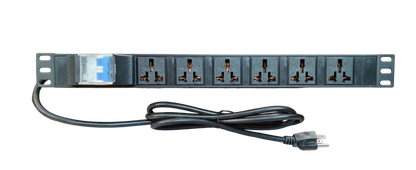 Grippes PDU for data cabinet 32A power supply unit with multiple universal outlets and a power cord