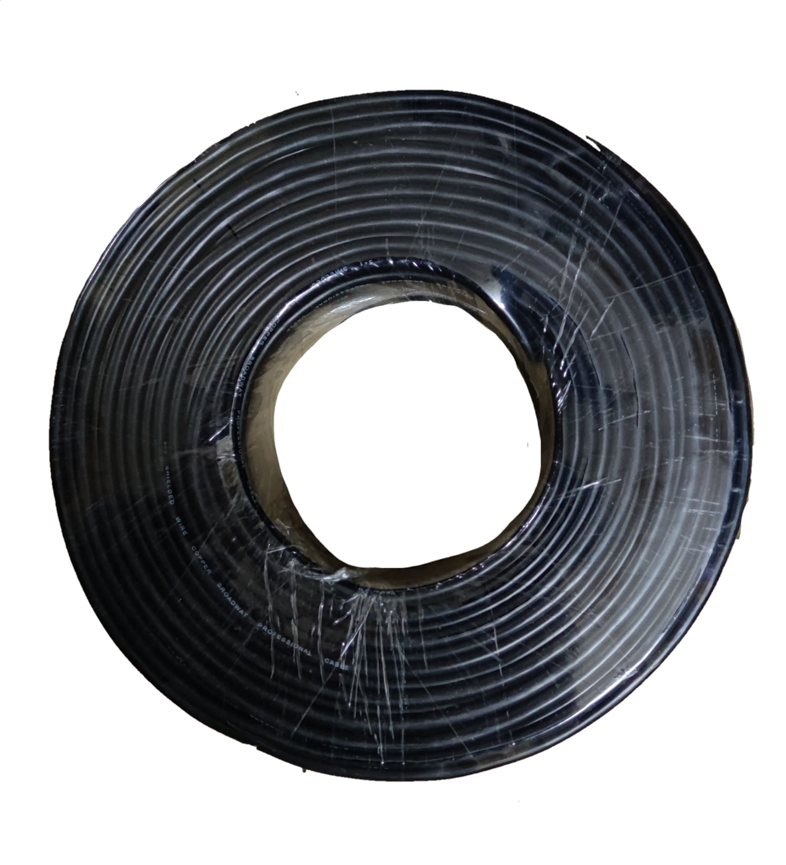 Roll of Electx Electrical Supply Shielded Copper Stranded Wire coiled and wrapped for protection