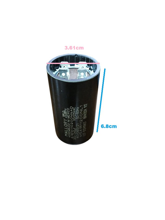 Mallory Motor Starting Capacitor 200-240UF 110/125 VAC