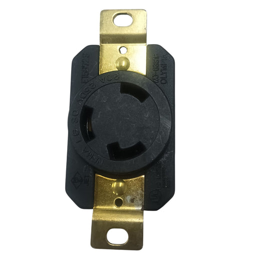 Grippes 30A Twist Lock Outlet with Stainless Plate 2P+E (3P) 250V(NEMA L6) WJ6331B and 9221, Twistlock