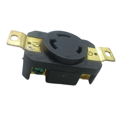 Grippes 30A Twist Lock Outlet with Stainless Plate 2P+E (3P) 250V(NEMA L6) WJ6331B and 9221, Twistlock
