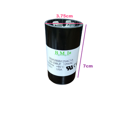 BMI Motor Starting Capacitor 280-336uF 125V AC, Capacitor 280-336MFD 125V
