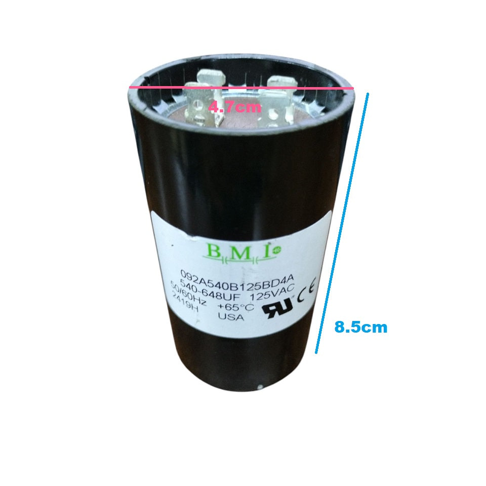 BMI Motor Capacitor 540-648UF 125V AC, Starting Capacitor 540-648uF 125V