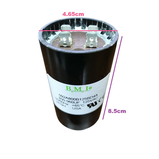 BMI Motor Starting Capacitor 800-960uF 125V AC, Capacitor 800-960MFD 125V