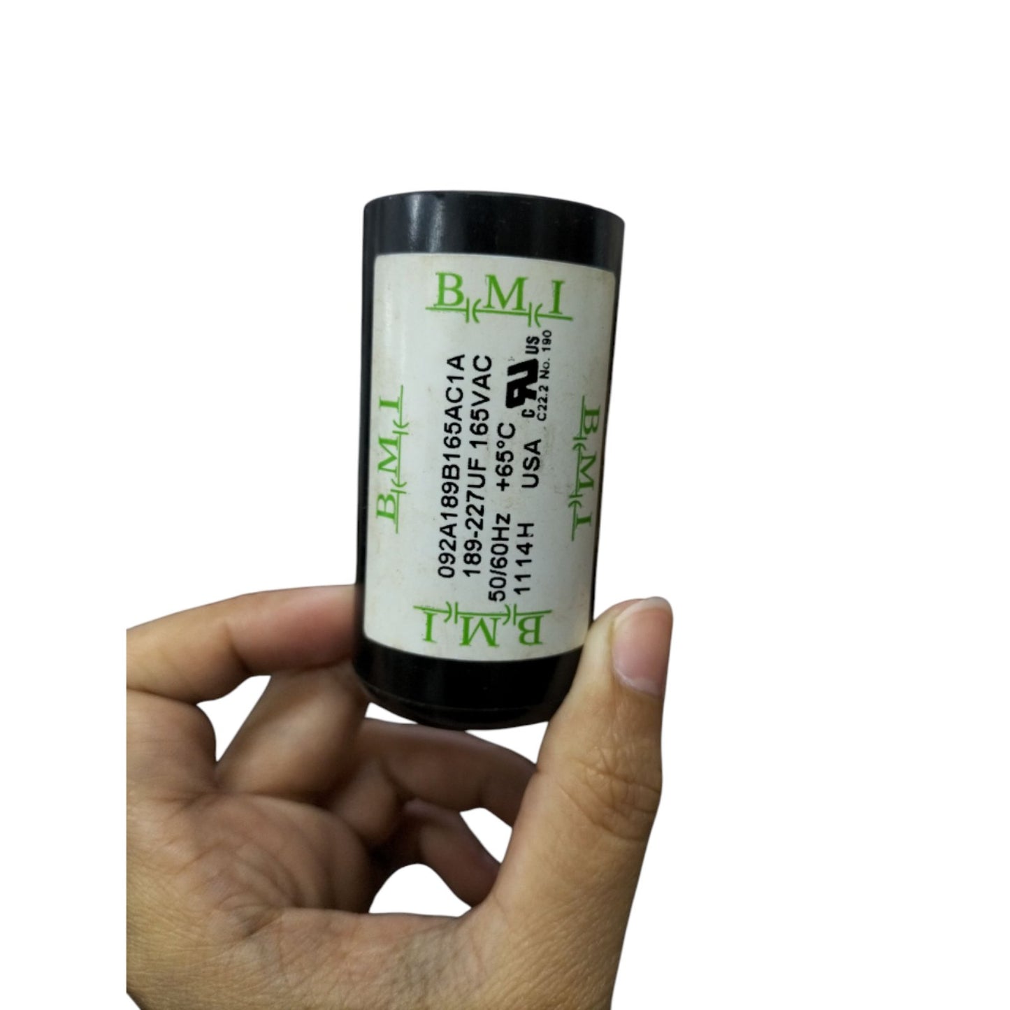BMI Motor Starting Capacitor 189-227uF, Capacitor 189-227MFD 165V AC