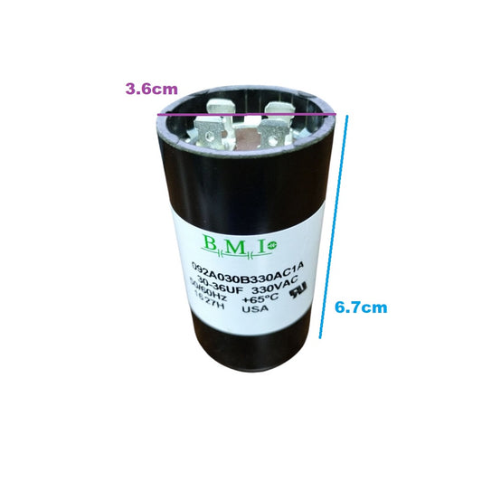 BMI Motor Start Capacitor 30-36UF 330V AC, Capacitor 30-60MFD 330V