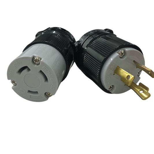 Grippes 30A Twist Lock Outlet and Plug Cord Connector Type 2P+E (3P) 250V (NEMA L6)  BL-630C and  BL630P