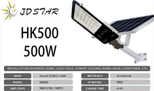 JD Star Solar Street Light HK500 500W,Solar Street Lamp