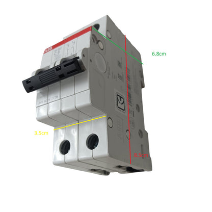 ABB MCB Miniature Circuit Breaker  16A 2  Pole 6 Kaic 220v SH202-C16