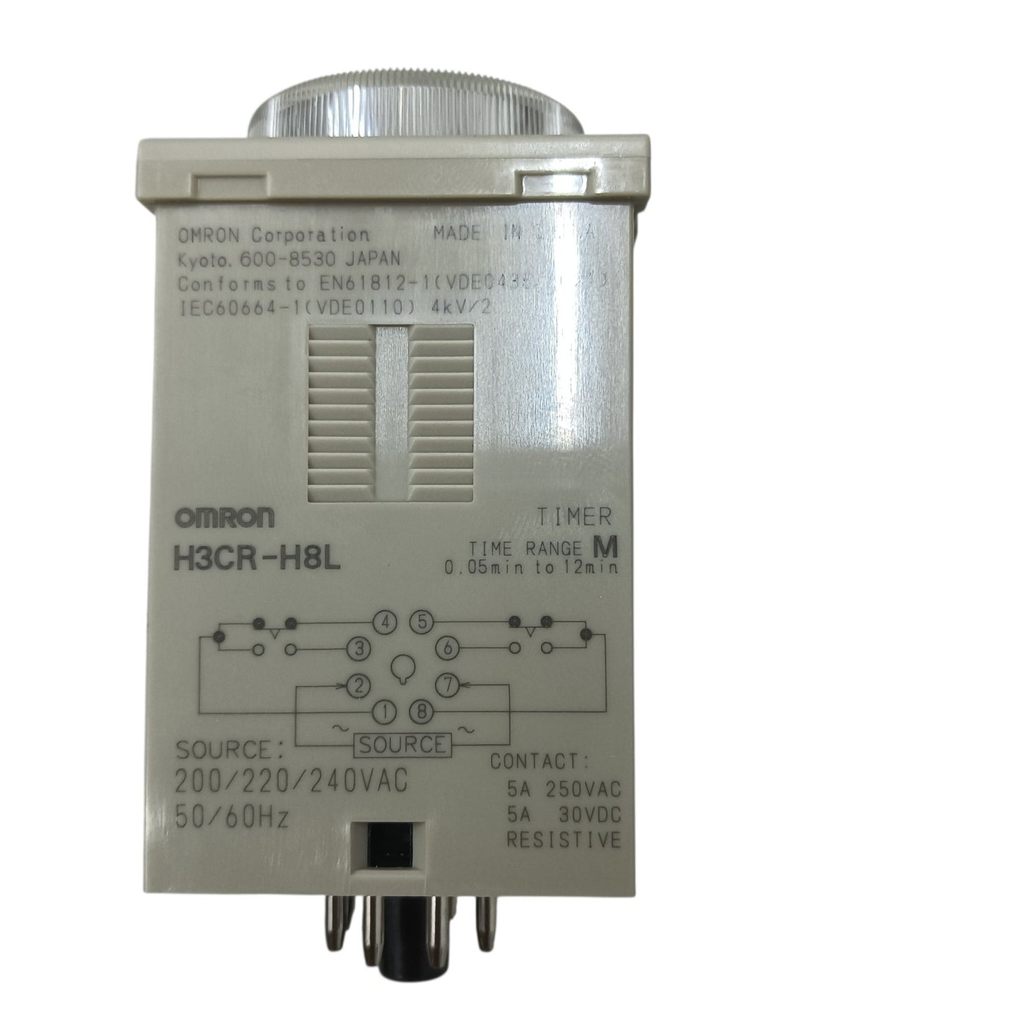 Omron Timer Relay  8 Pins  5A 240V AC H3CR-H8L