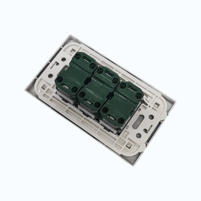 Panasonic 3-Gang Universal Outlet Gray 16A 250V with Wide Color Refina Series Metallic Black Plate Cover WEG6803MB-1/3XWEG10919H-5
