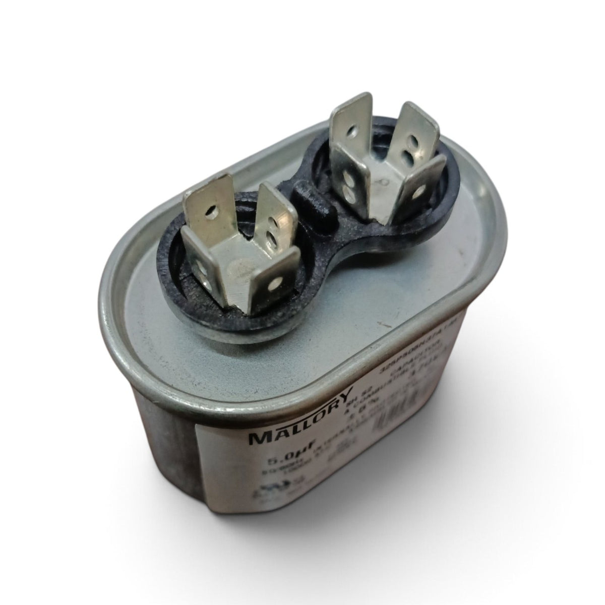 Oil-Filled Metallized Polypropylene Film Running Capacitor 6uf 370V AC 50/60Hz Aluminum Can, With Resin-Sealed Terminals