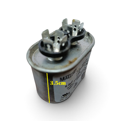 Oil-Filled Metallized Polypropylene Film Running Capacitor 6uf 370V AC 50/60Hz Aluminum Can, With Resin-Sealed Terminals