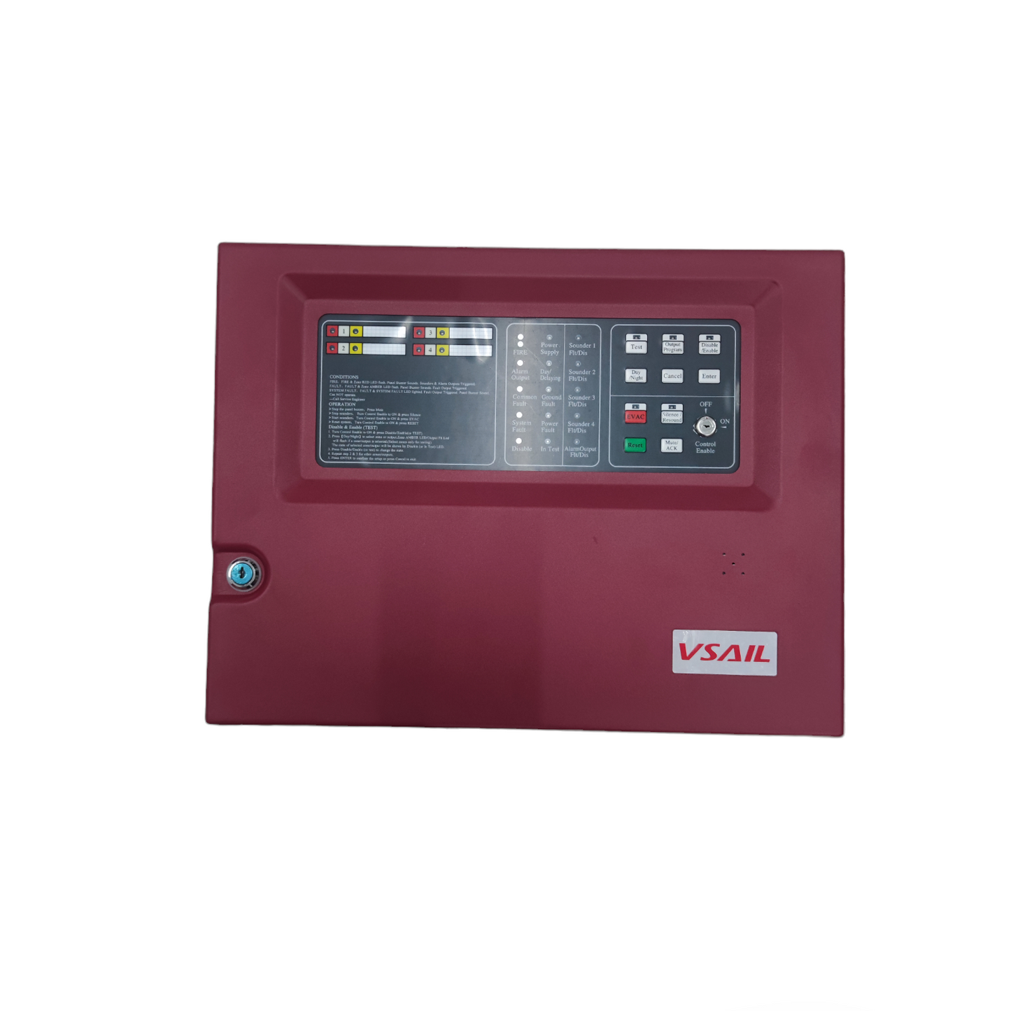 VSAIL Control Panel Conventional Type 4 Zones for Fire Alarm Systems featuring intuitive controls and indicators