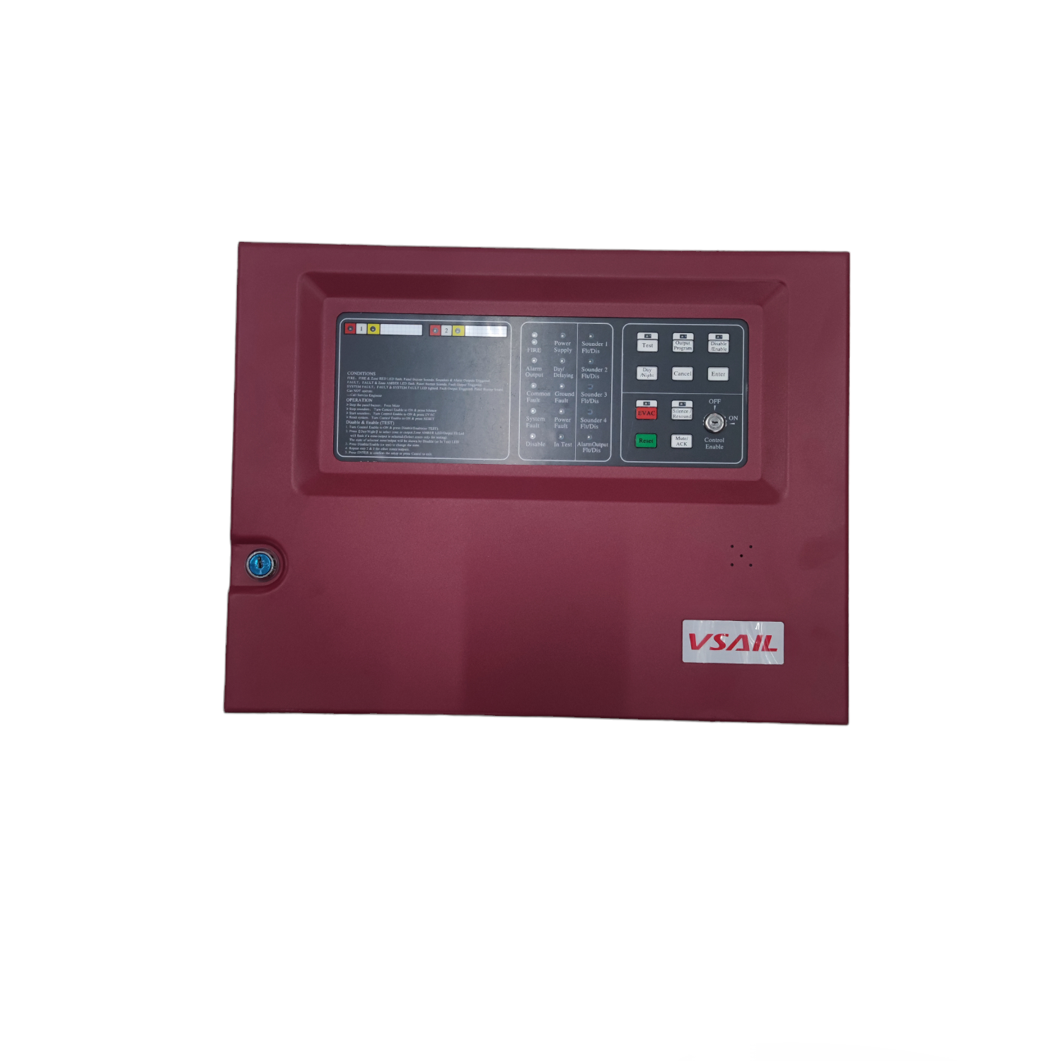 VSAIL Control Panel Conventional Type for Fire Alarms with LED Indicators and Control Buttons
