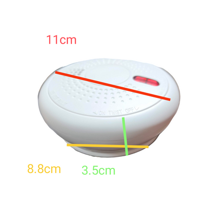 Photoelectric Smoke Alarm Watcher with a compact design and measurement details for effective fire safety