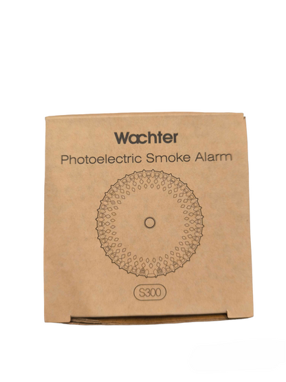 Watcher Photoelectric Smoke Alarm With Battery in brown packaging box for home safety