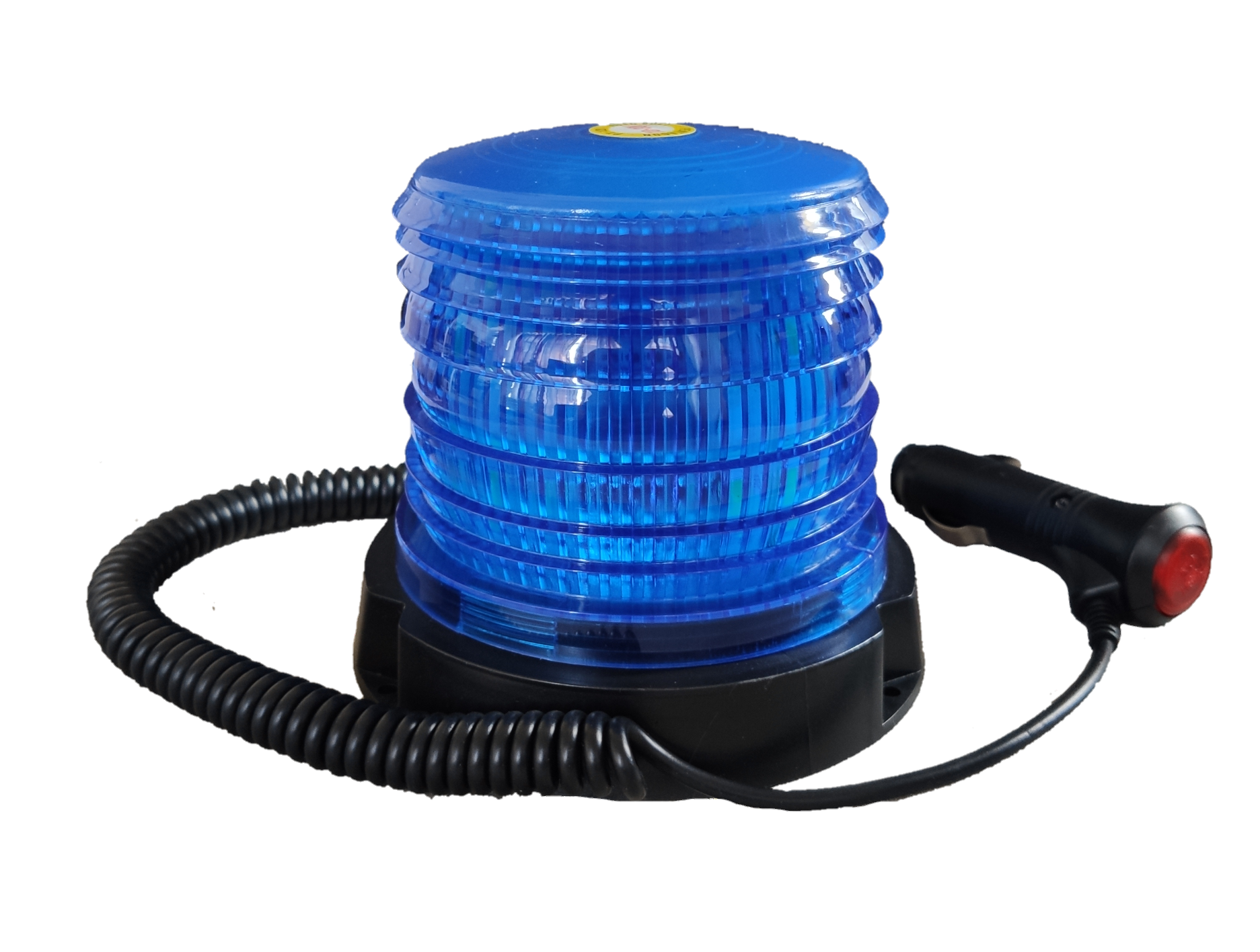 Sub Zero blue warning light 10-30V DC with coiled power cable and plug for vehicle use