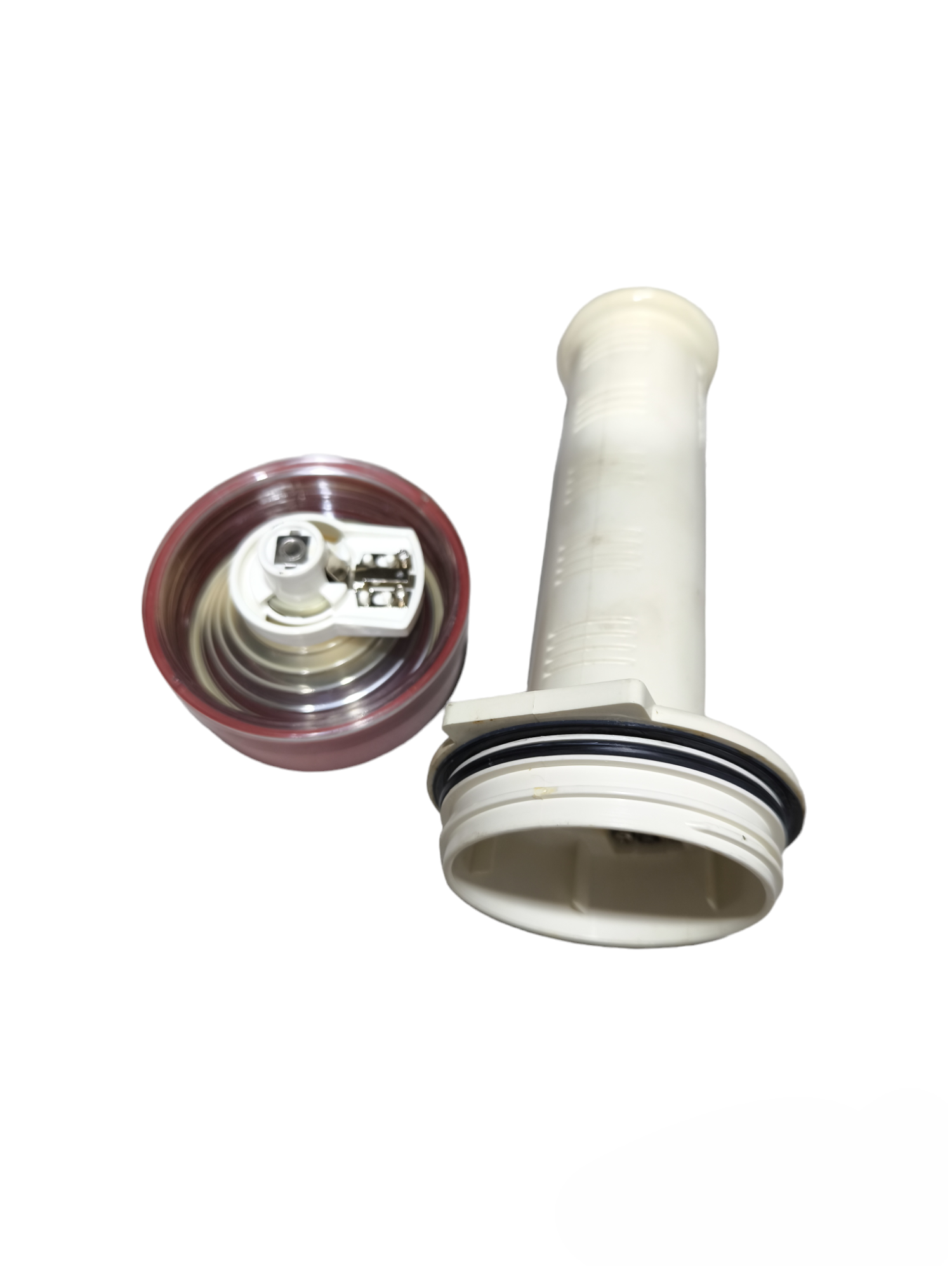 Hatsune Water Proof Flash Light Hand Held 30 Meter white flashlight part with red cap detached