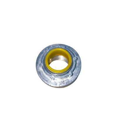 Water Tight Hub 25mm made of durable metal with a yellow rubber seal for optimal sealing