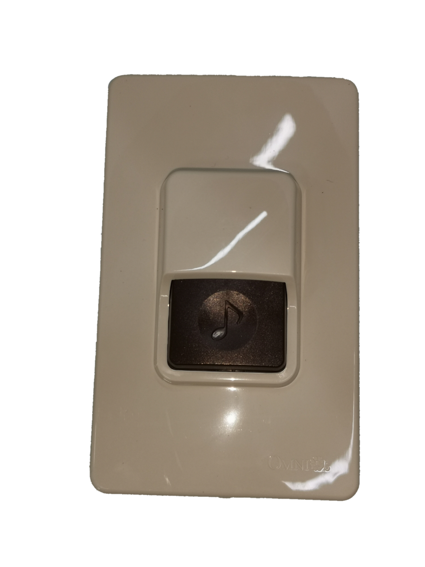 Omni weatherproof doorbell push button switch with sleek design and durable finish