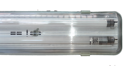 Weatherproof LED fluorescent lamp with durable casing for outdoor lighting installations