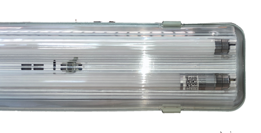 Weatherproof LED fluorescent lamp with durable casing for outdoor lighting installations