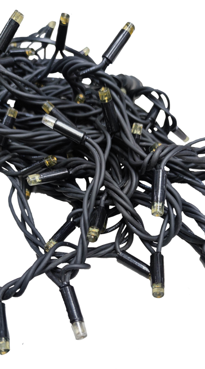 Weatherproof LED string lights 10 meters in black, perfect for outdoor decoration