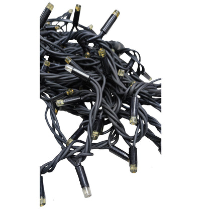 Weatherproof LED string lights 10 meters featuring durable black wire for outdoor decorative use