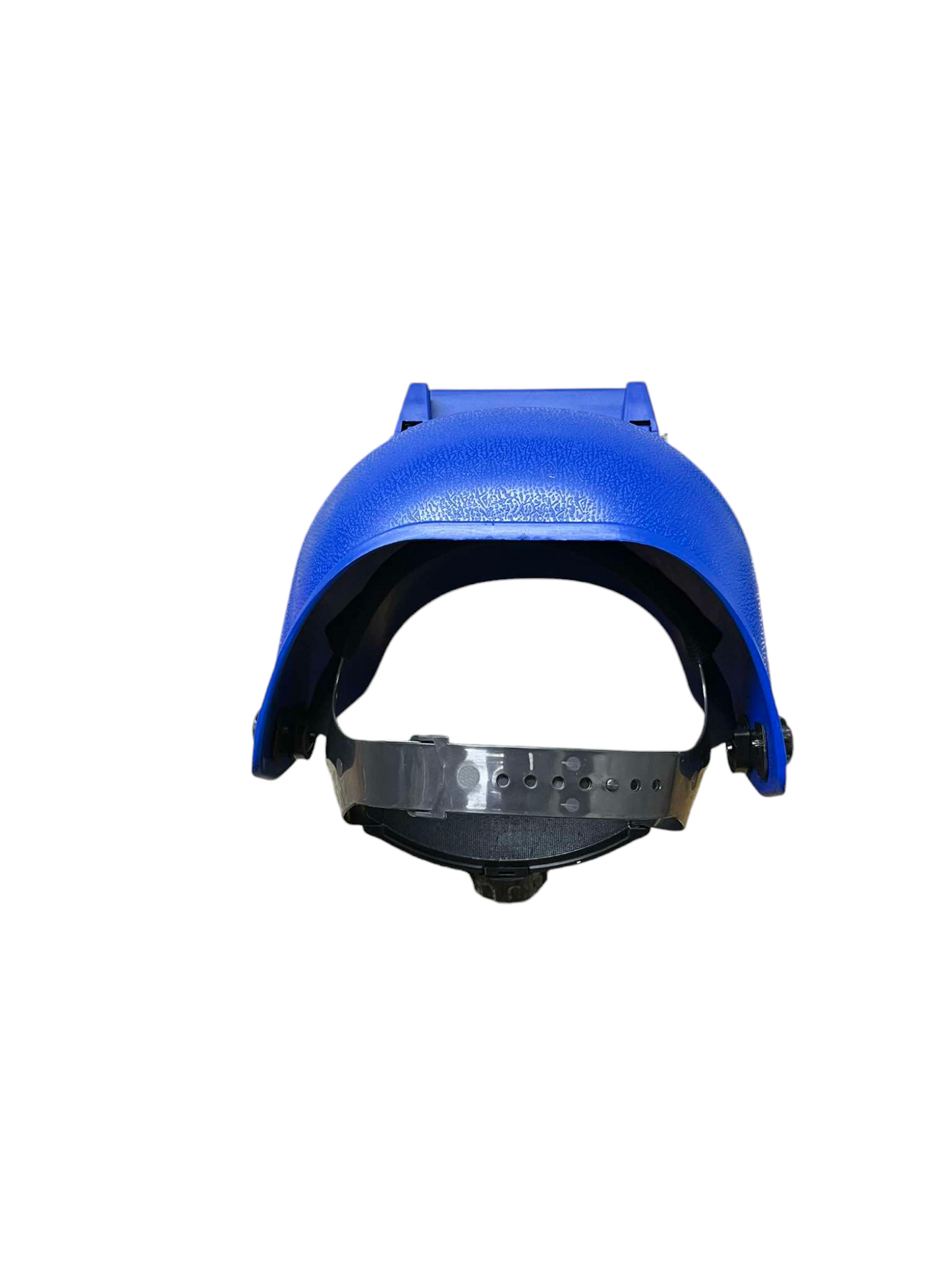 Butterfly welding mask with strap and filter in blue for work and utility wear protection