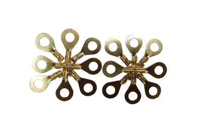 7mm hole round wire terminal connectors in gold color for electrical circuit applications