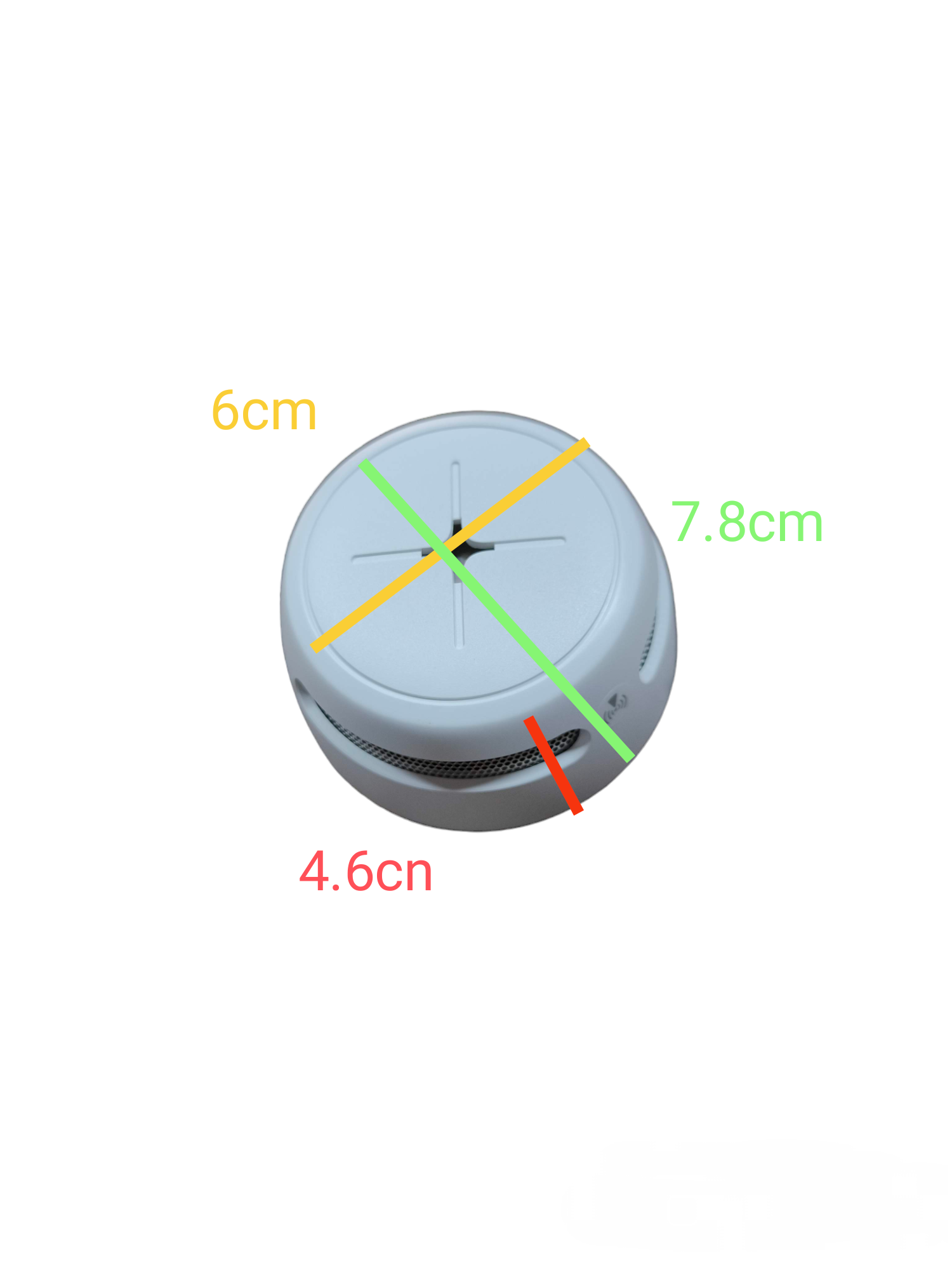 Aegislink wireless interlinked smoke alarm with compact white design and size dimensions